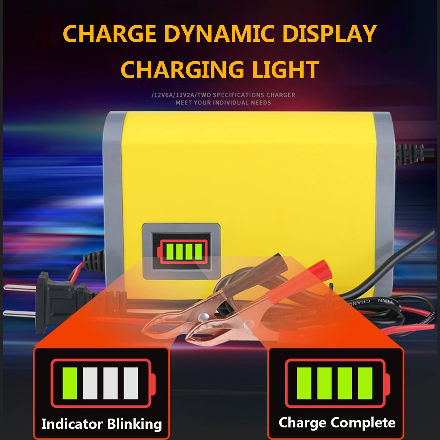 PEHAEL 12V2A Motorcycle Battery Charger Efficient Smart Battery Charger