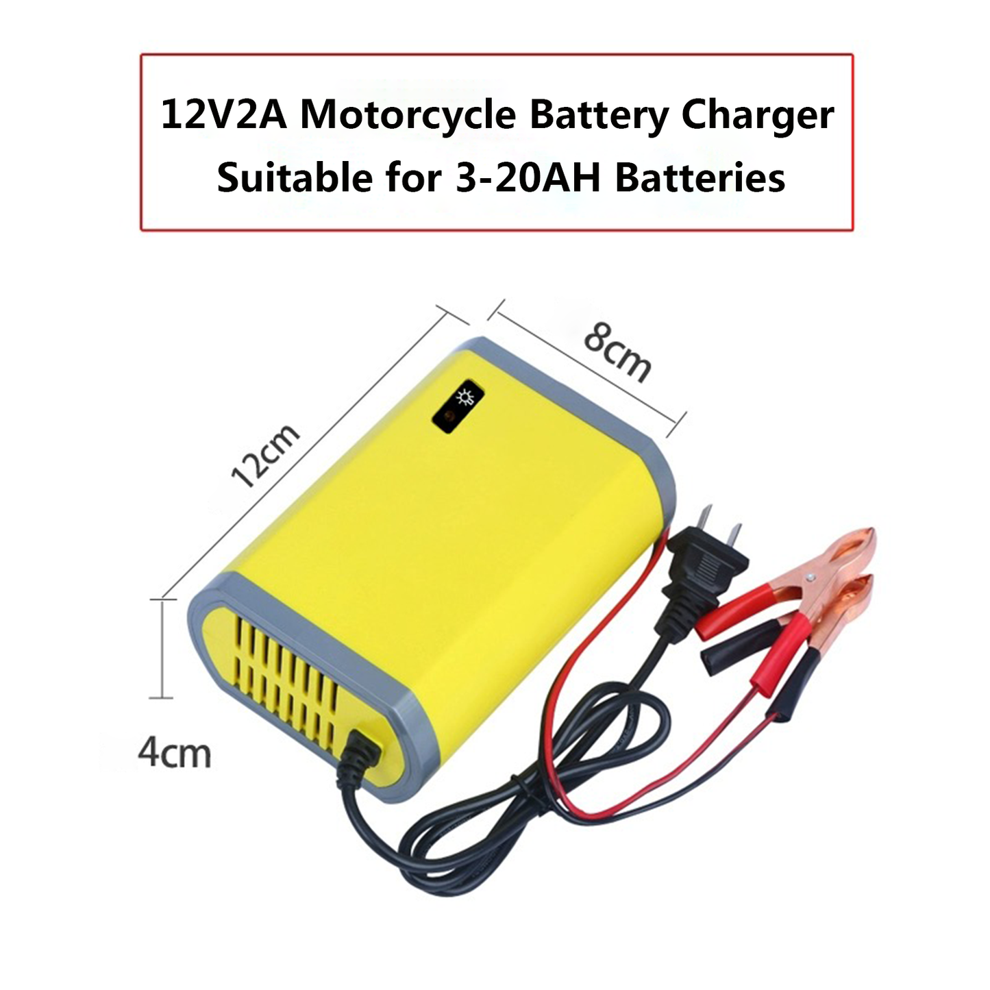 PEHAEL 12V2A Motorcycle Battery Charger Efficient Smart Battery Charger