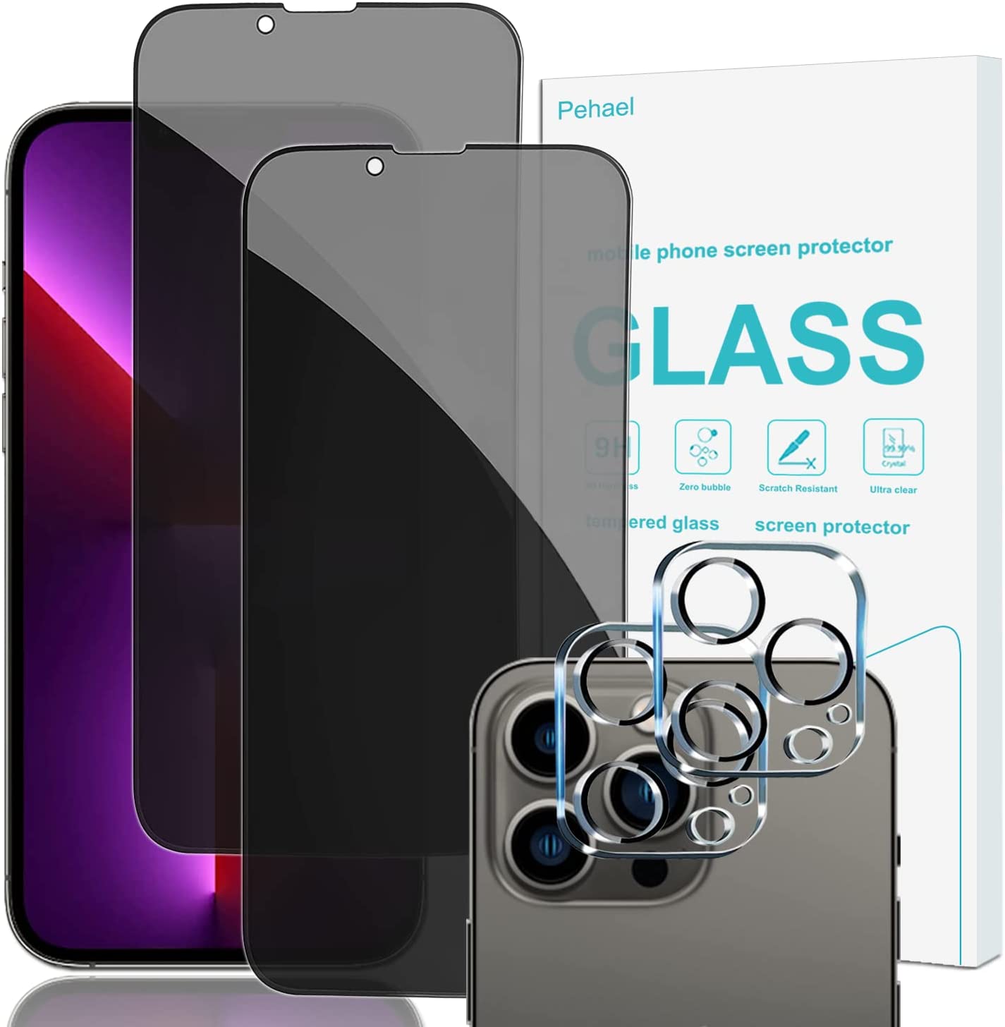 Screen Pro+ 9H High Clear Tempered Glass Screen Protector For iPhone 13 Pro  Max. 2-Pack, 6.1