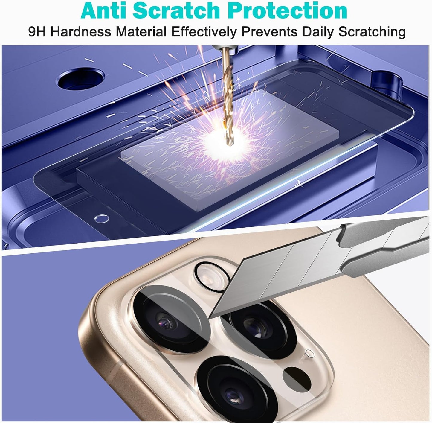 PEHAEL 3+3 Pack for iPhone 16 Pro Max Privacy Screen Protector with Camera Lens Protector Full Coverage Anti-Spy Tempered Glass Film 9H Hardness Easy Installation Bubble Free [6.9 inch]