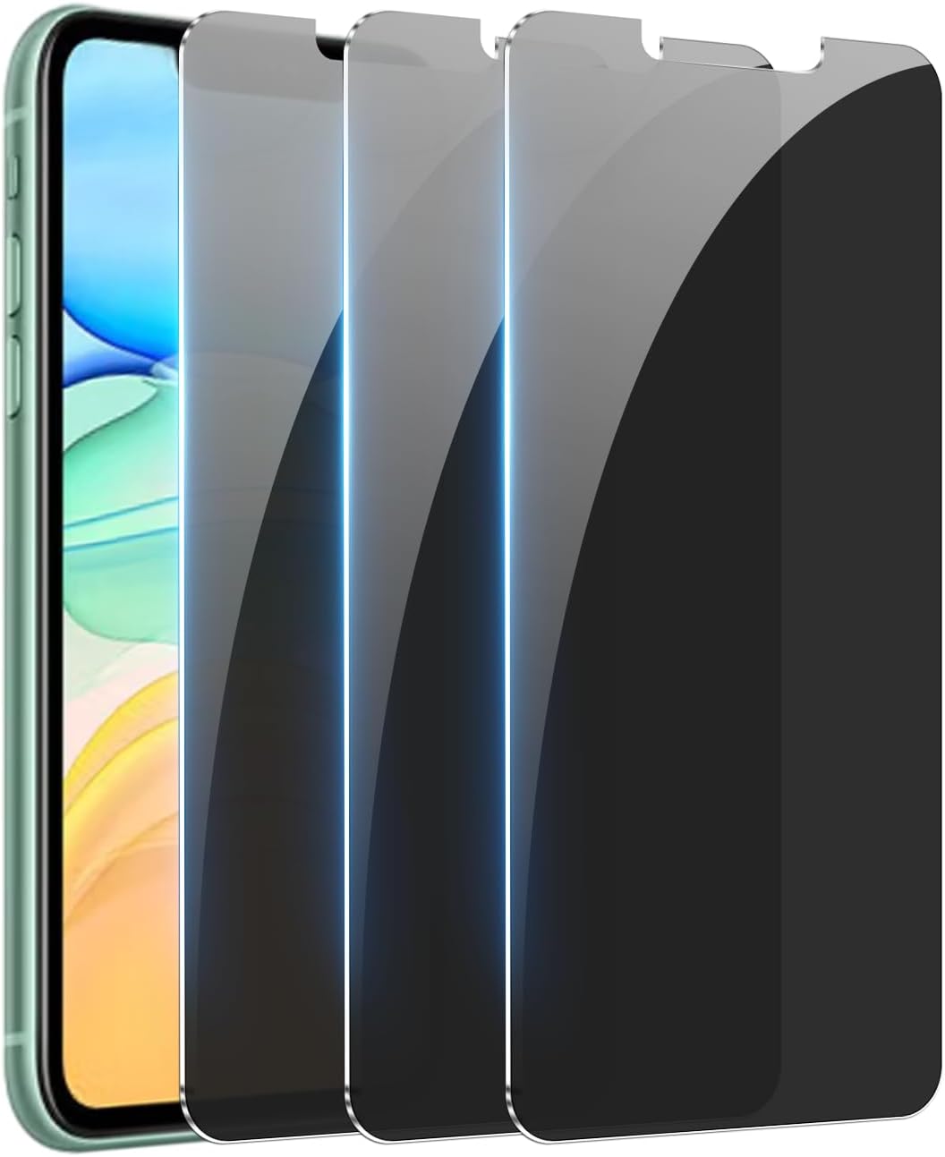 PEHAEL 3Pack for iPhone 11/iPhone XR Privacy Screen Protector Anti-Spy Tempered Glass Film 9H Hardness Easy Installation Bubble Free [6.1 inch]