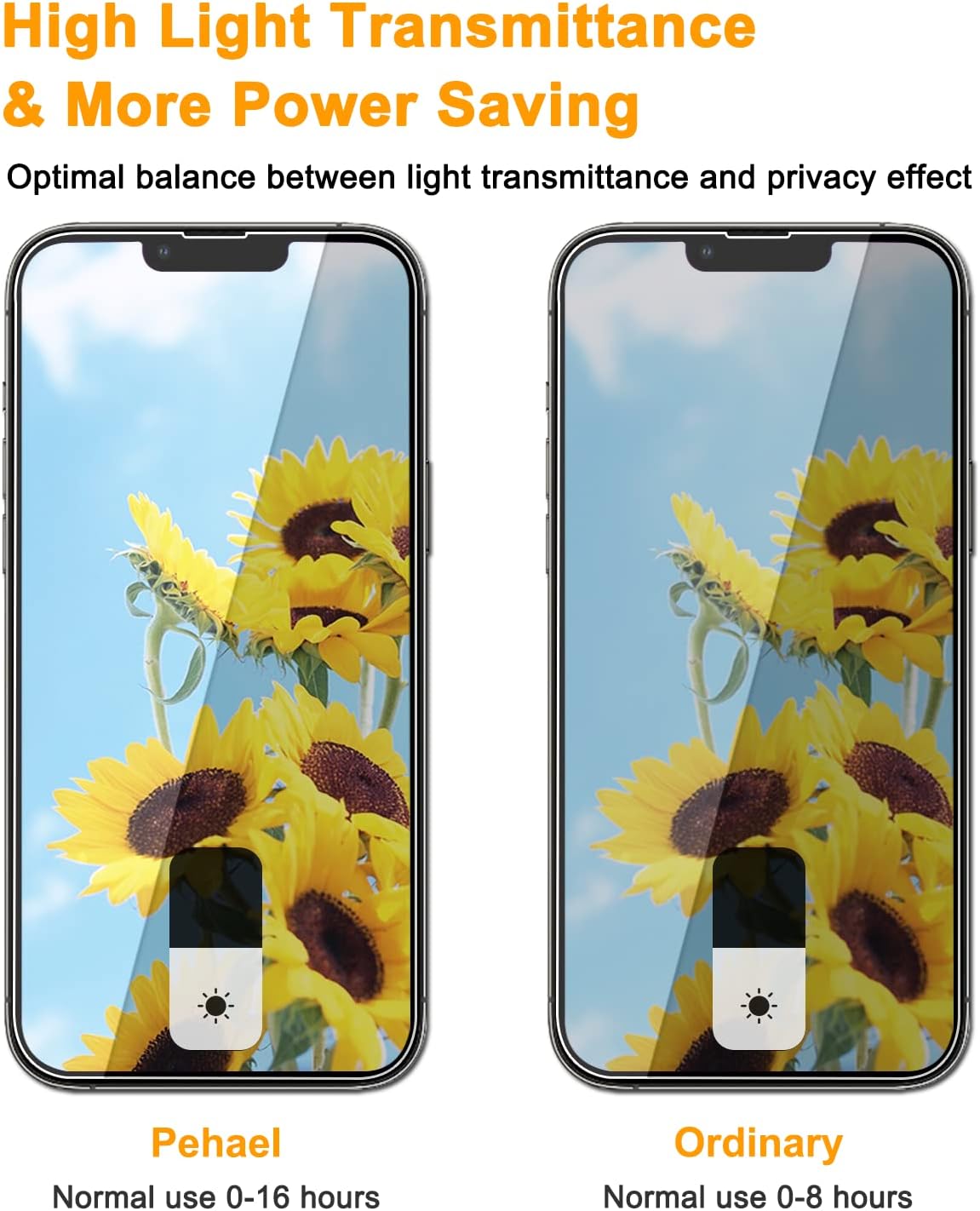PEHAEL 2+2Pack for iPhone 13 Pro Privacy Screen Protector with Camera Lens Protector Full Coverage AntiSpy Tempered Glass Film 9H Hardness Easy Installation Bubble Free [6.1 inch]