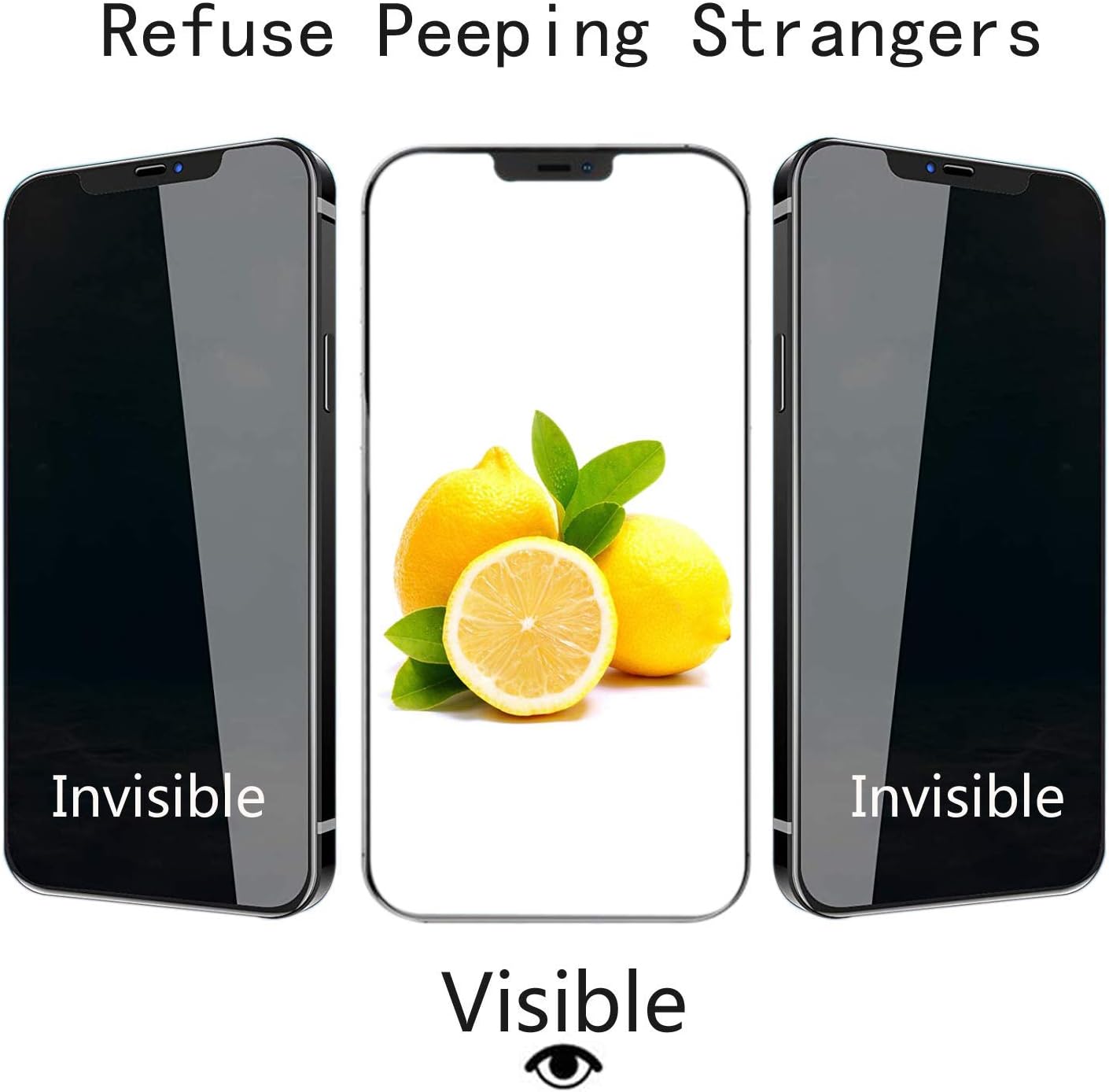 PEHAEL 2+2Pack for iPhone 12 Pro Max Privacy Screen Protector with Camera Lens Protector Full Coverage Anti-Spy Tempered Glass Film 9H Hardness Bubble Free [6.7 inch]
