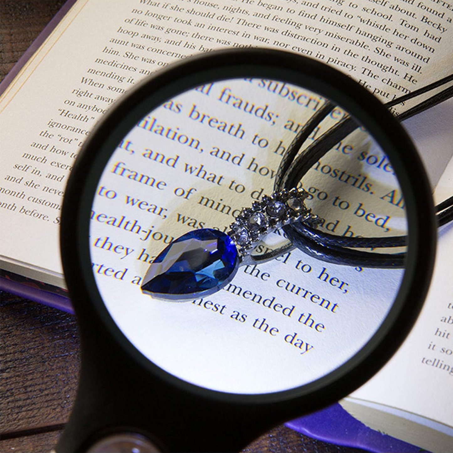 PEHAEL Magnifying Glass Hand-held Magnifier Glass with 3LED Light 3x 45x for Reading,Medicine,Coin,Stamp,Home and Office【Black】