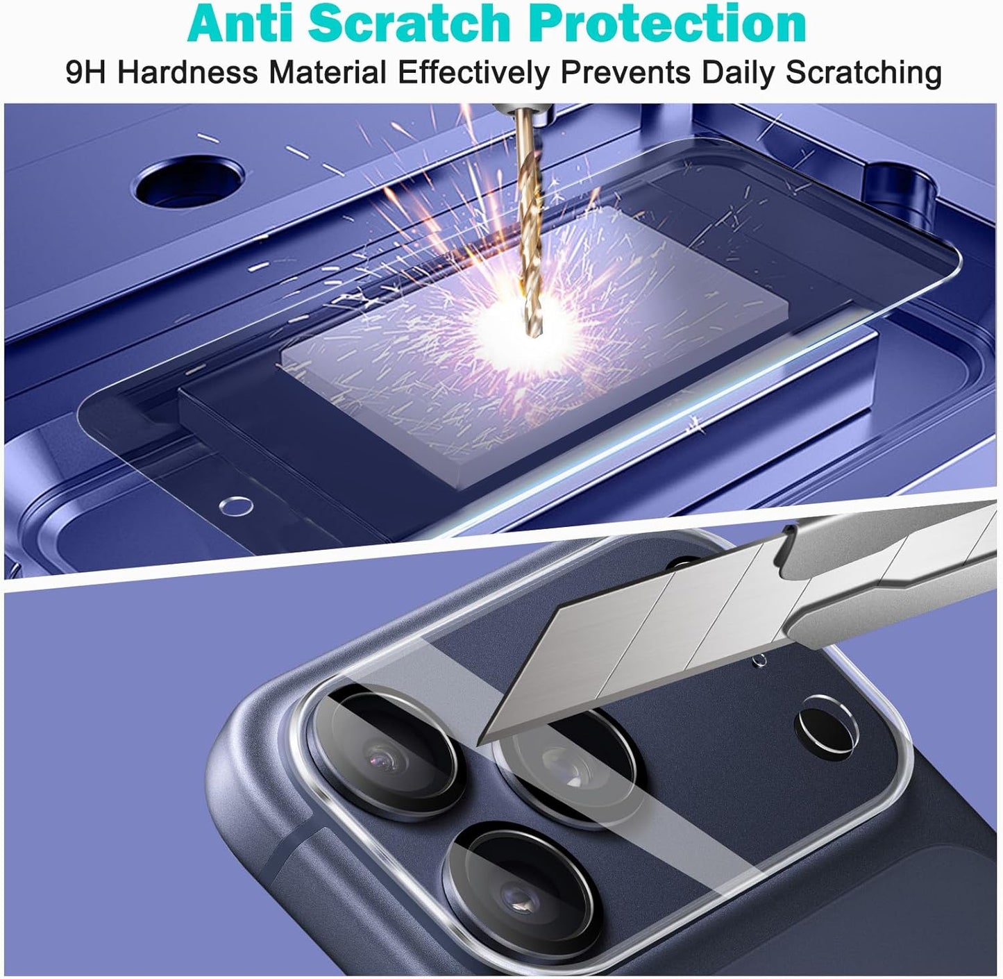 PEHAEL 3+3 Pack for iPhone 17 Pro Max Privacy Screen Protector with Camera Lens Protector Full Coverage Anti-Spy Tempered Glass Film 9H Hardness Easy Installation Bubble Free [6.9 inch]