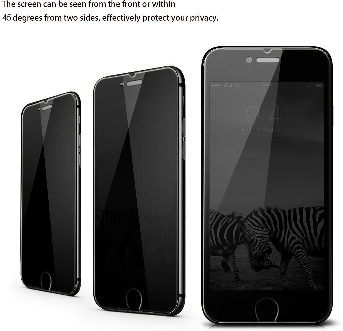 PEHAEL 3Pack for iPhone 8 Plus/iPhone 7 Plus Privacy Screen Protector Anti-Spy Tempered Glass Film 9H Hardness Easy Installation Bubble Free [5.5 inch]