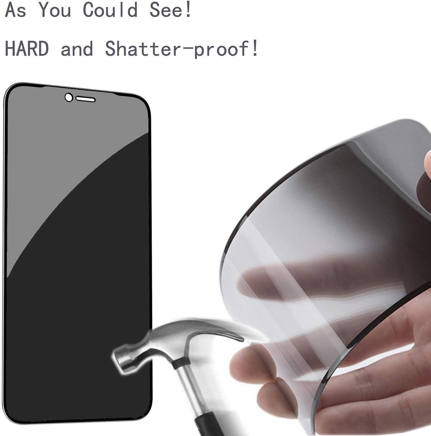 PEHAEL 2+2Pack for iPhone 12 Pro Max Privacy Screen Protector with Camera Lens Protector Full Coverage Anti-Spy Tempered Glass Film 9H Hardness Bubble Free [6.7 inch]