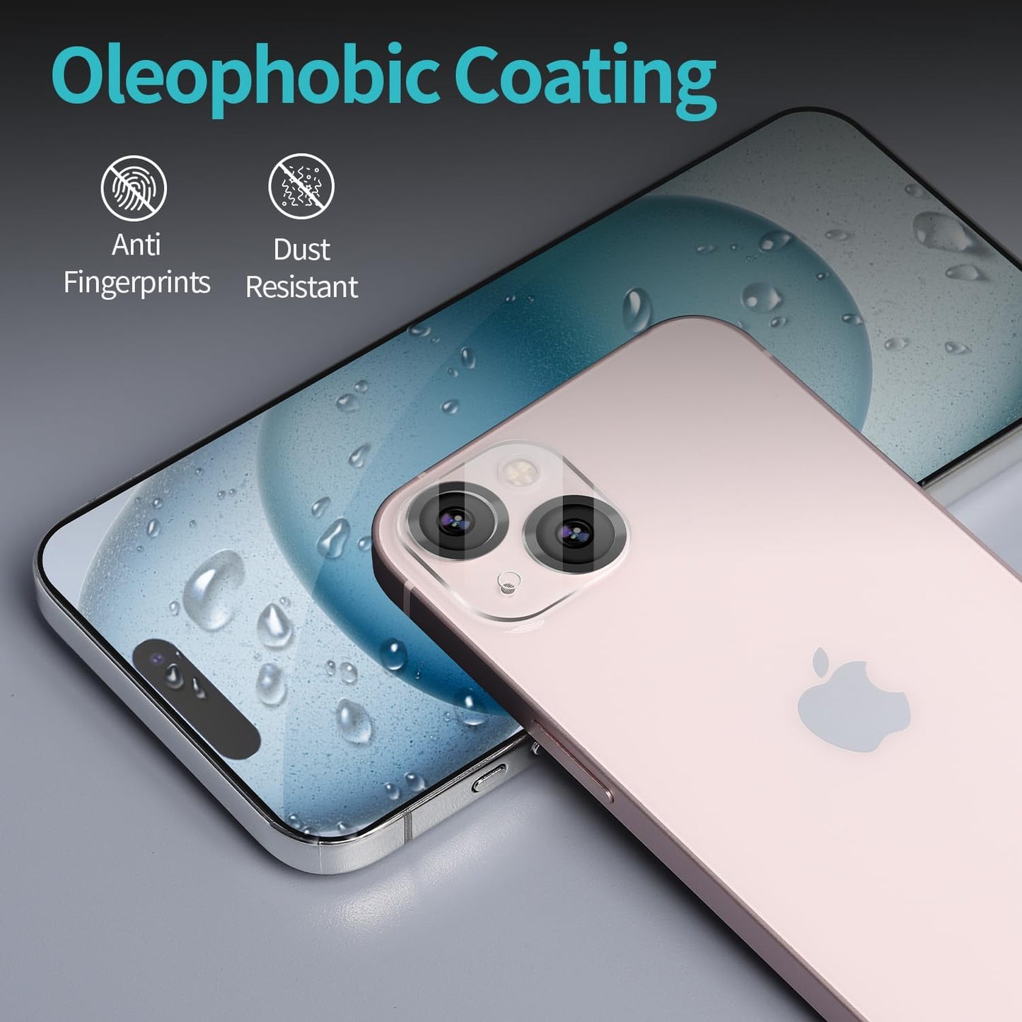 PEHAEL 2+2Pack for iPhone 15 Privacy Screen Protector with Camera Lens Protector Full Coverage Anti-Spy Tempered Glass Film 9H Hardness Easy Installation Bubble Free [6.1 inch]