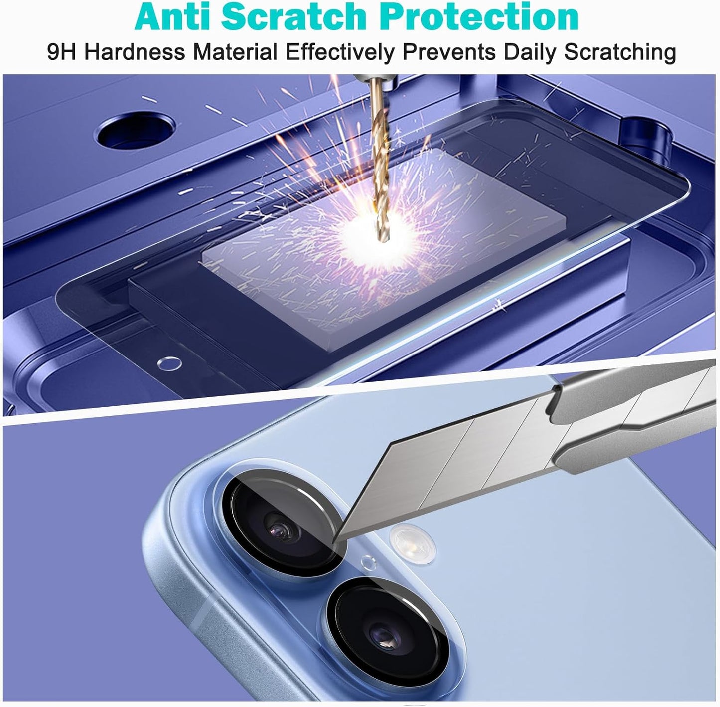 PEHAEL 3+3 Pack for iPhone 17 Privacy Screen Protector with Camera Lens Protector Full Coverage Anti-Spy Tempered Glass Film 9H Hardness Easy Installation Bubble Free [6.3 inch]